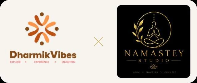DharmikVibes and Namastey Studio logos