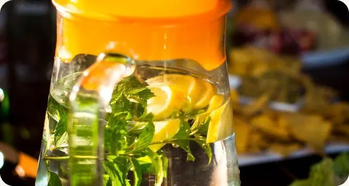 A jug of cucumber, mint and lemon water